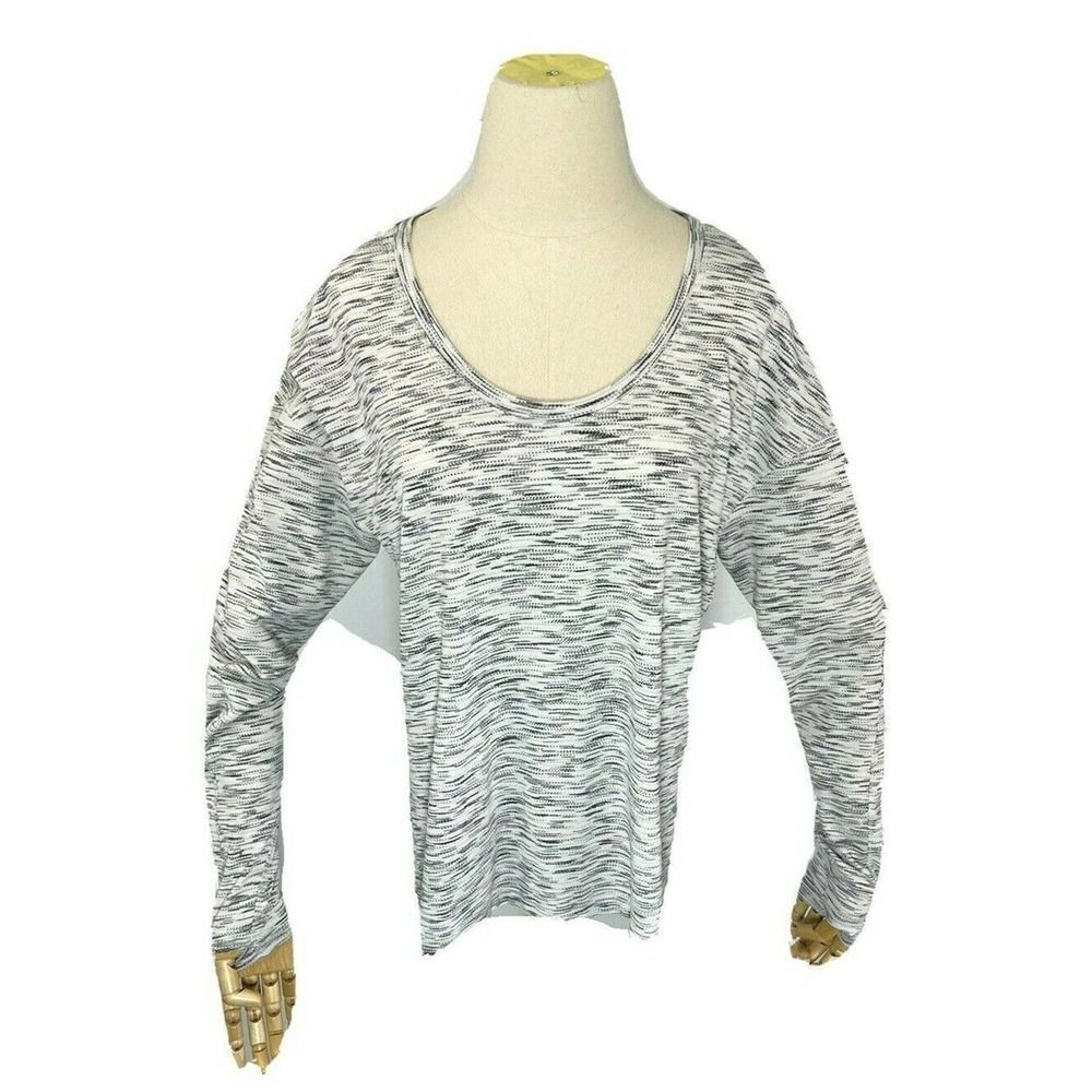 Lululemon Womens Size 10 Meant to Move Thumb Holes Long Sleeve Black White - Picture 3 of 16